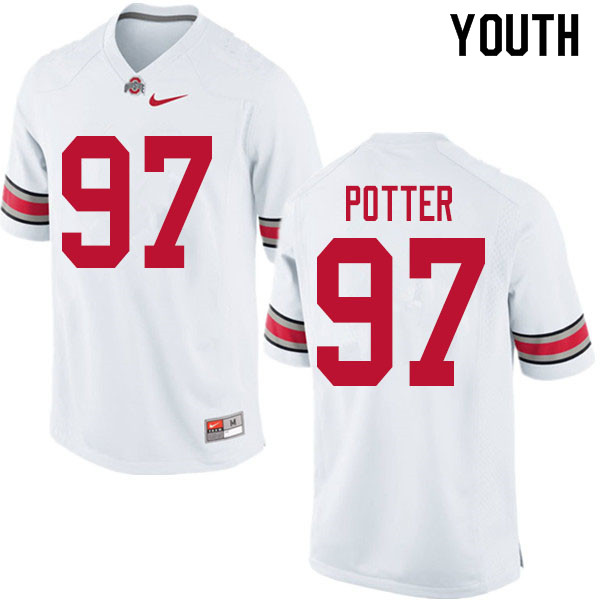 Ohio State Buckeyes Noah Potter Youth #97 White Authentic Stitched College Football Jersey